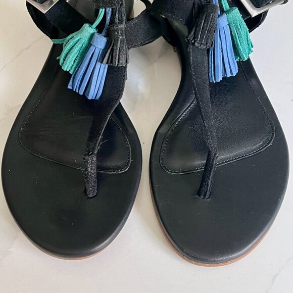 UGG Lecia Black Leather and Suede Ankle Wrap Sandal Size 9 NWOT - Picture 4 of 16